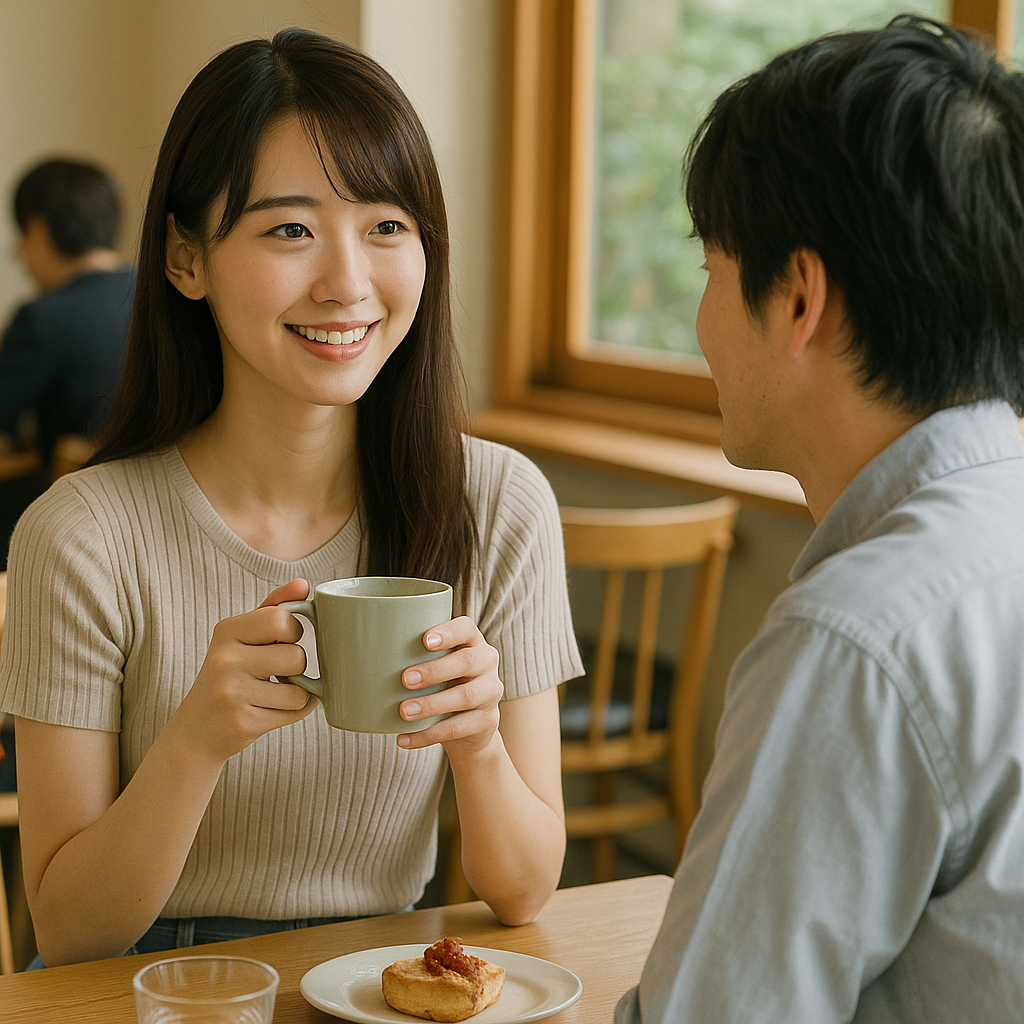 カフェで会話する街コンのイメージ